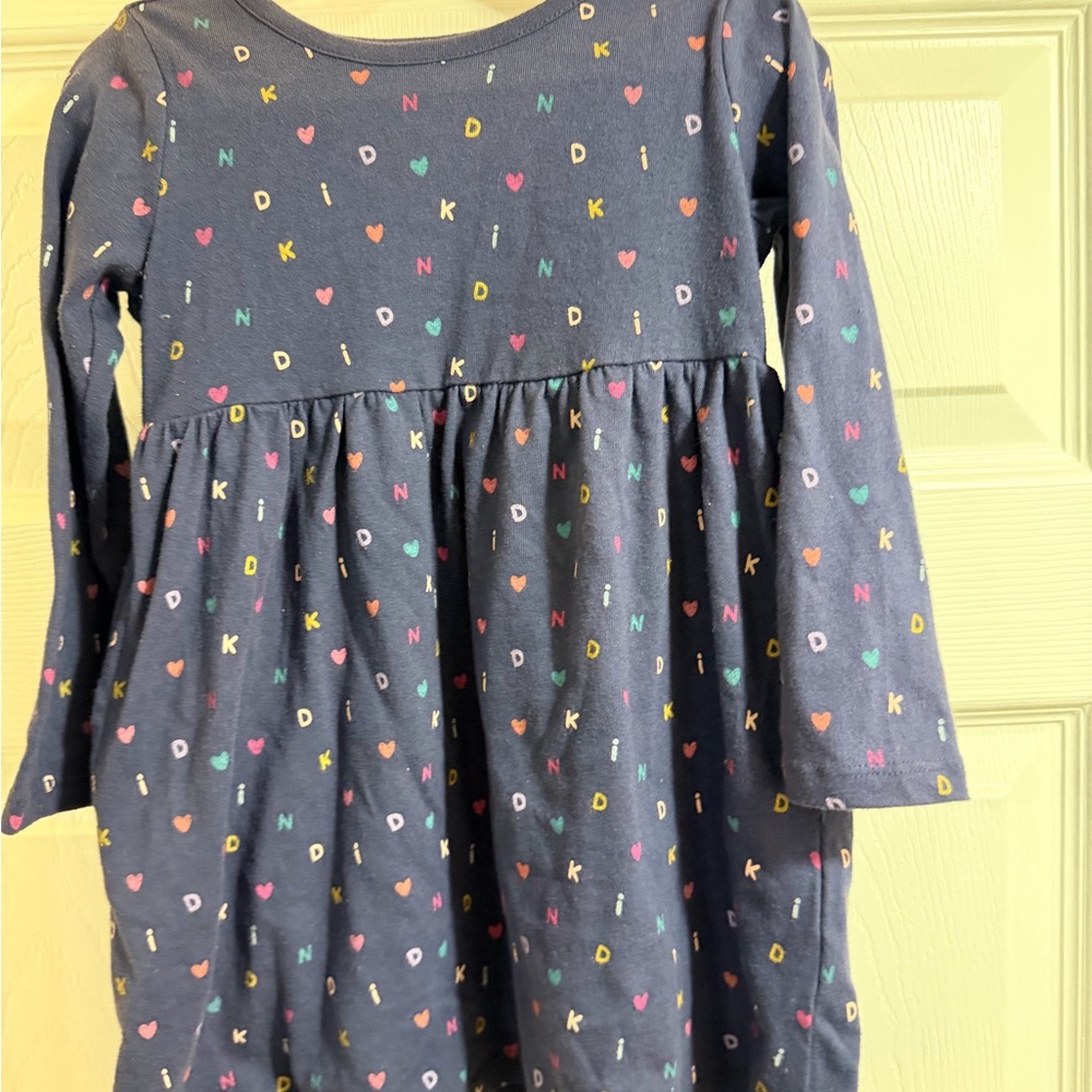 Kids Long Sleeve Dress with Colorful Print